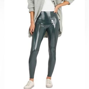 Spanx NWOT Green Faux Patent Leather Leggings Never Worn